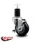 Service Caster 3.5'' Black Poly Swivel 1-3/4'' Expanding Stem Caster with Brake SCC-EX20S3514-PPUB-BLK-TLB-134 - alternate 3